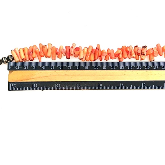 VINTAGE 372CTW! 925 Genuine Coral Branch Necklace - Picture 5 of 8